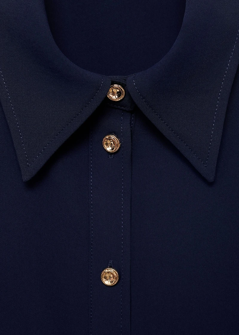 Shirt with jewel buttons