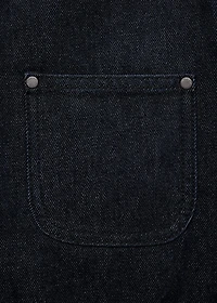 Denim jacket with leather-effect collar