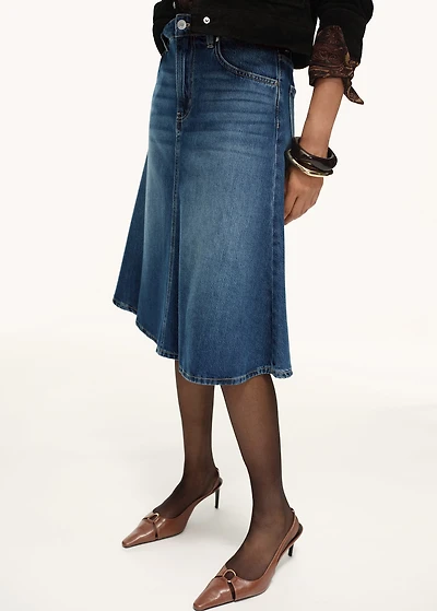 Midi denim skirt