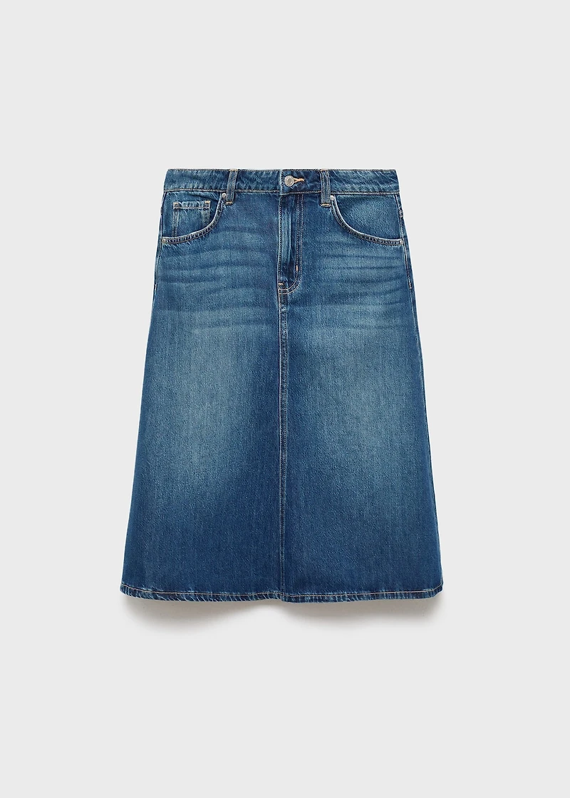 Midi denim skirt