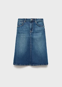 Midi denim skirt