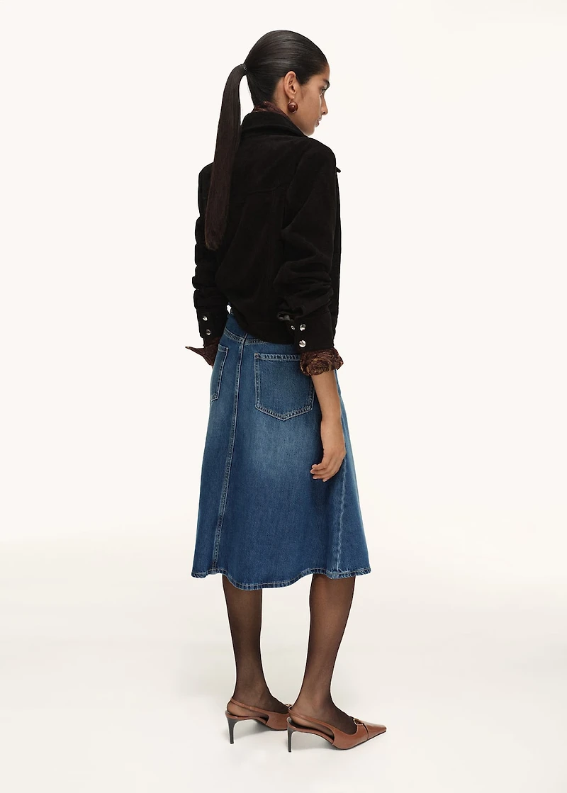 Midi denim skirt
