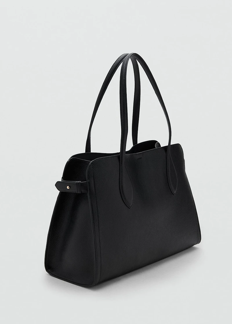 Medium bag with pebbled leather effect