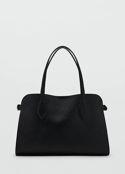 Medium bag with pebbled leather effect