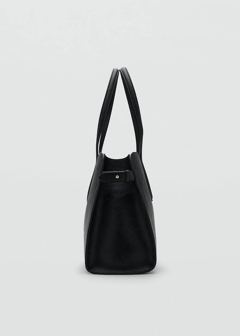 Medium bag with pebbled leather effect