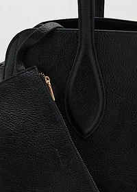 Medium bag with pebbled leather effect