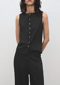 Straight-fit pants with elastic waist