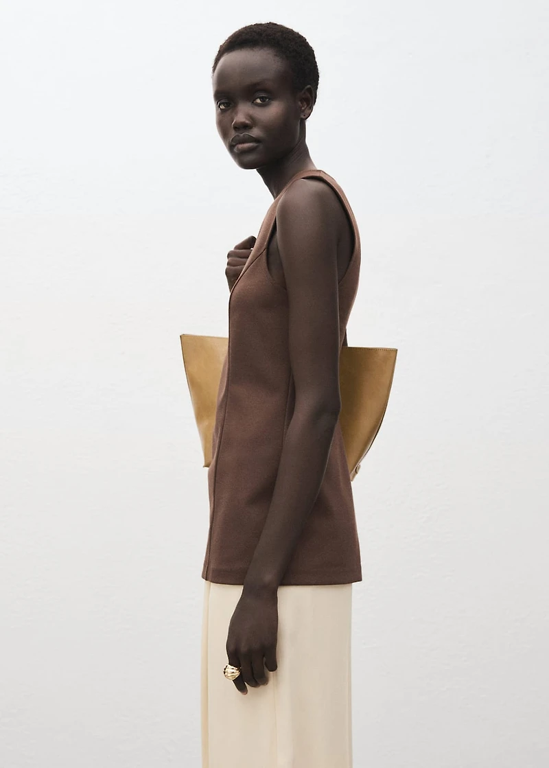 Sleeveless top with stitching detail