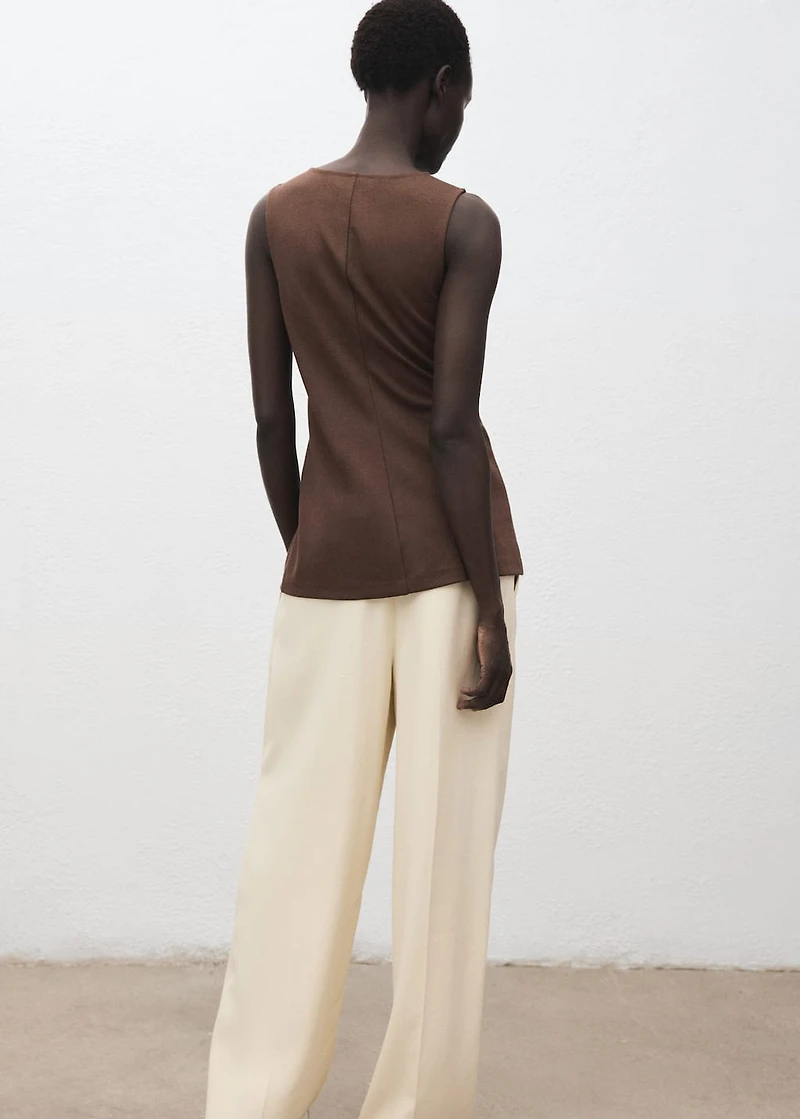 Sleeveless top with stitching detail
