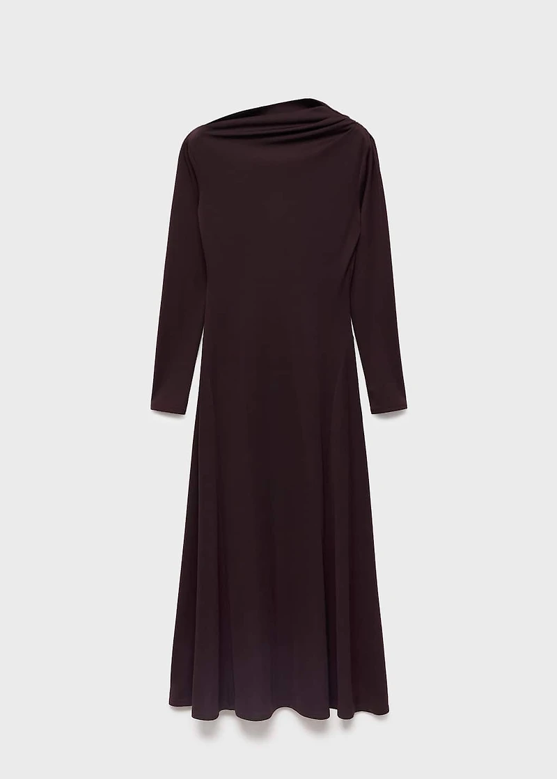 A-line dress with asymmetrical neckline