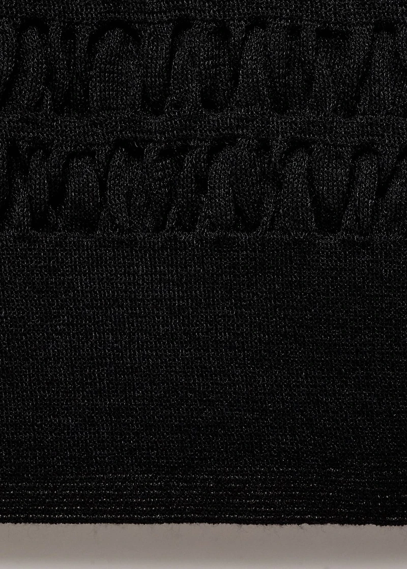 Polo-neck textured sweater