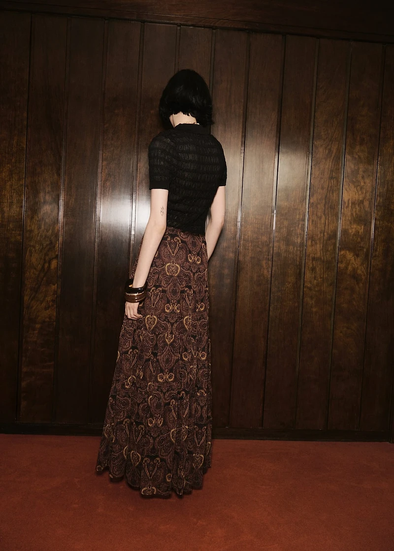 Polo-neck textured sweater