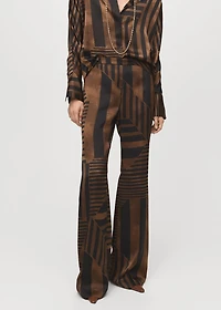 Satin striped trousers