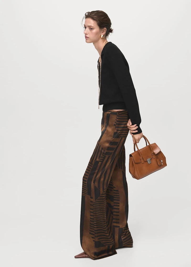 Satin striped trousers
