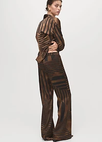 Satin striped trousers