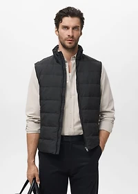 Quilted vest with down and feather filling