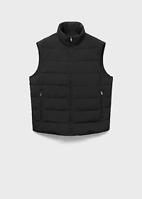 Quilted vest with down and feather filling