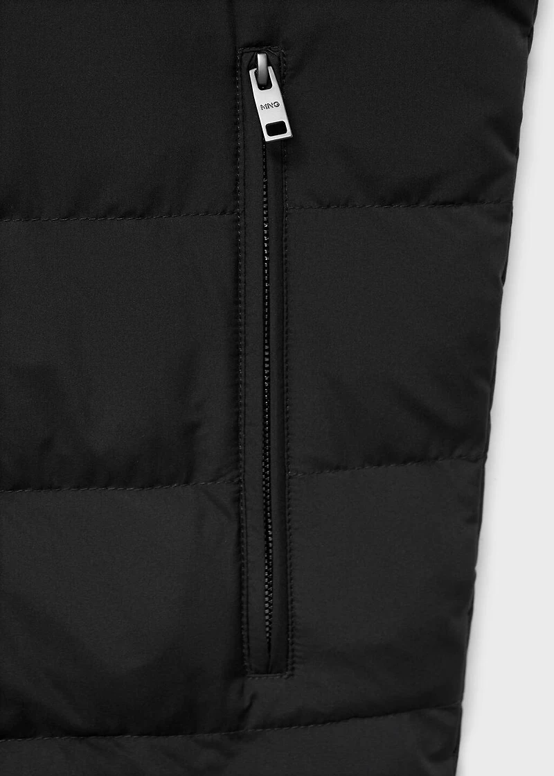 Quilted vest with down and feather filling