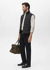 Quilted vest with down and feather filling