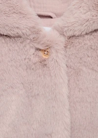 Hooded fur-effect coat