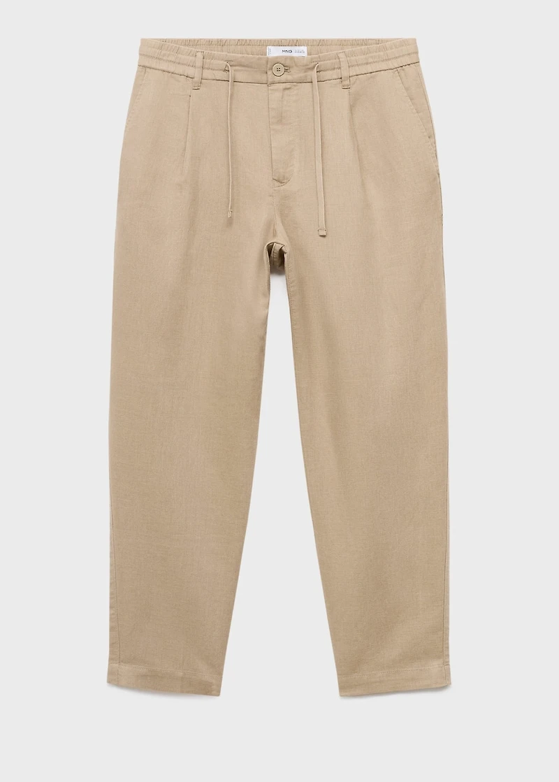 Slim-fit pants with drawstring