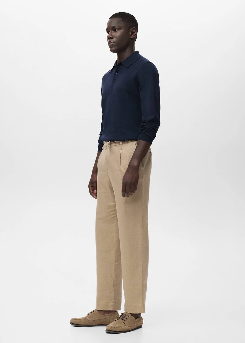 Slim-fit pants with drawstring