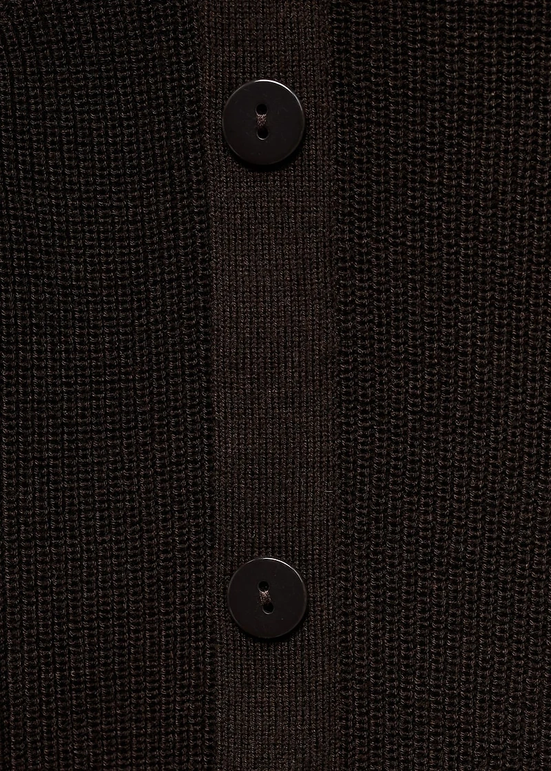 Sweater with asymmetrical neck and buttons