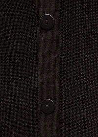 Sweater with asymmetrical neck and buttons
