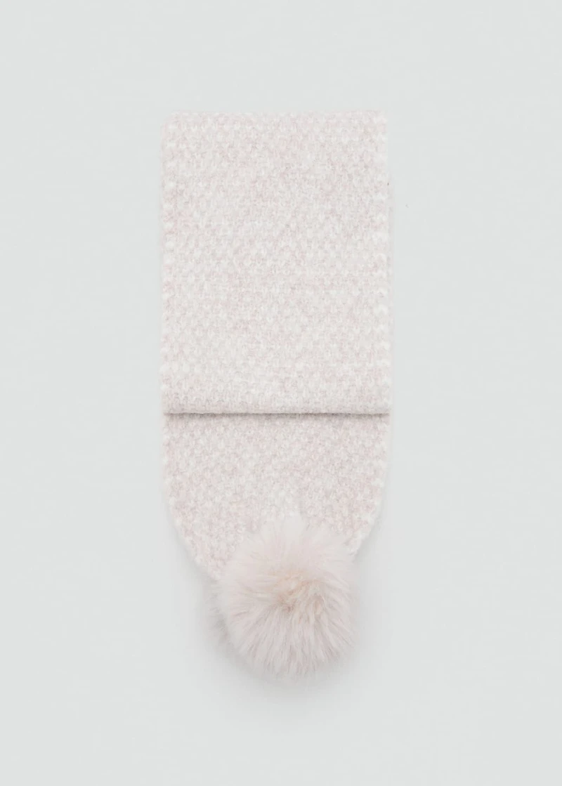 Pompom knit scarf