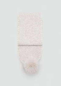 Pompom knit scarf