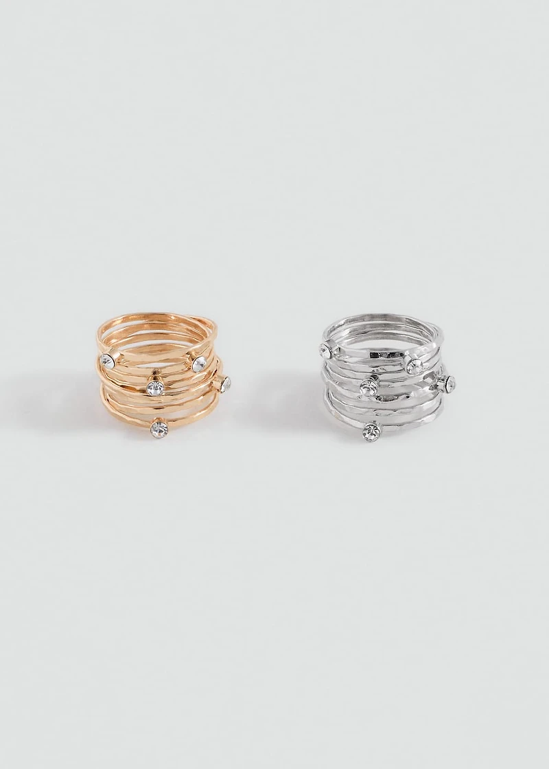 Pack 2 crystal rings