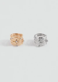 Pack 2 crystal rings