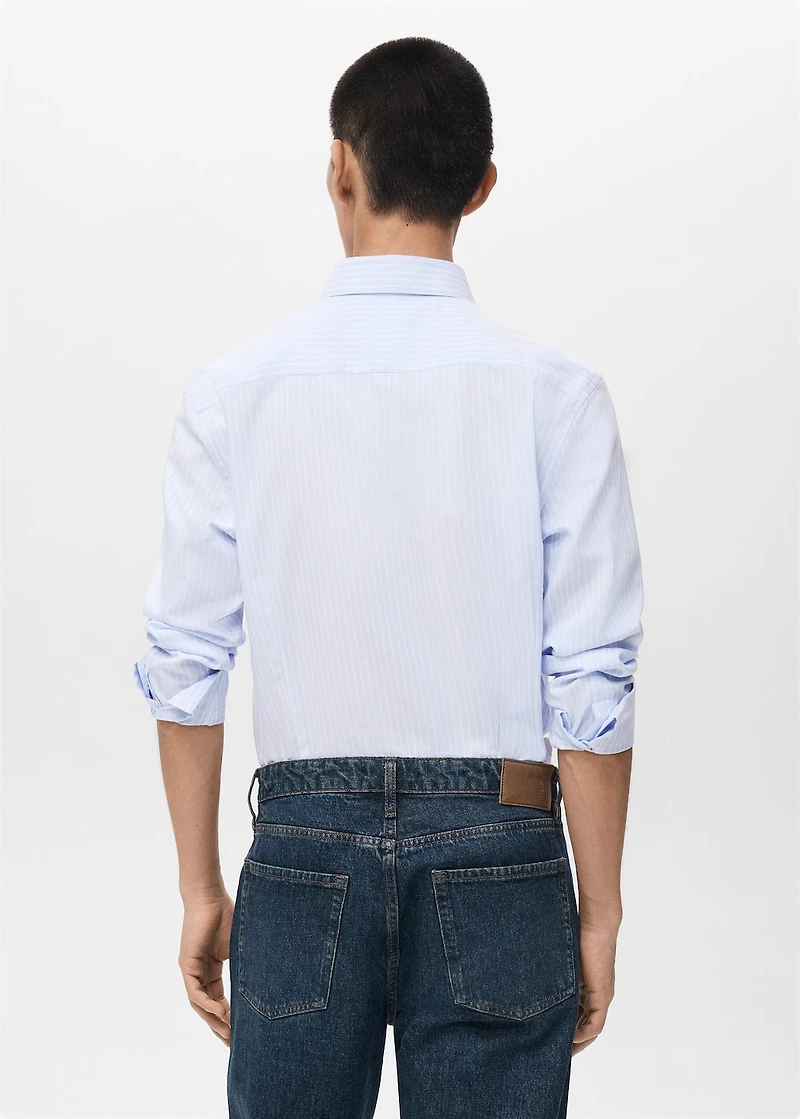 100% cotton striped slim-fit shirt