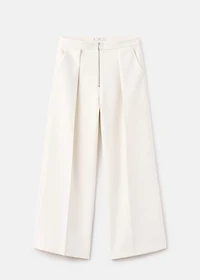 Pleated pants with zipper