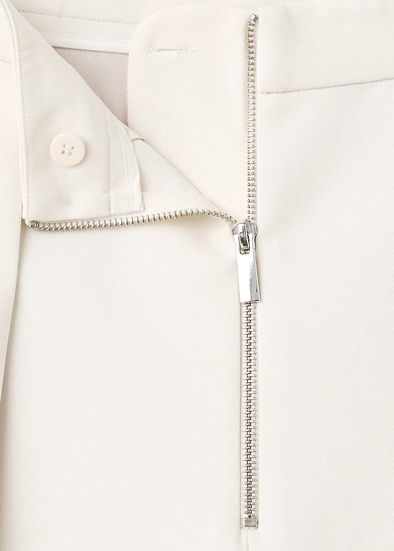 Pleated pants with zipper