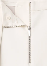 Pleated pants with zipper