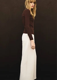 Pleated pants with zipper