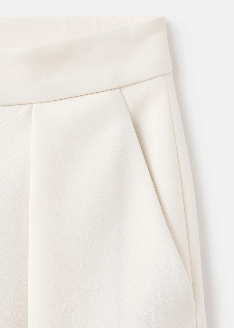 Pleated pants with zipper
