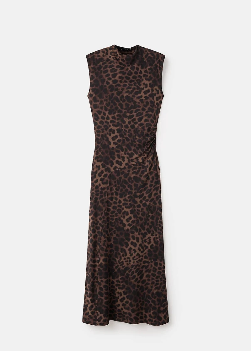 Leopard-print fitted dress
