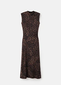 Leopard-print fitted dress