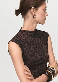 Leopard-print fitted dress
