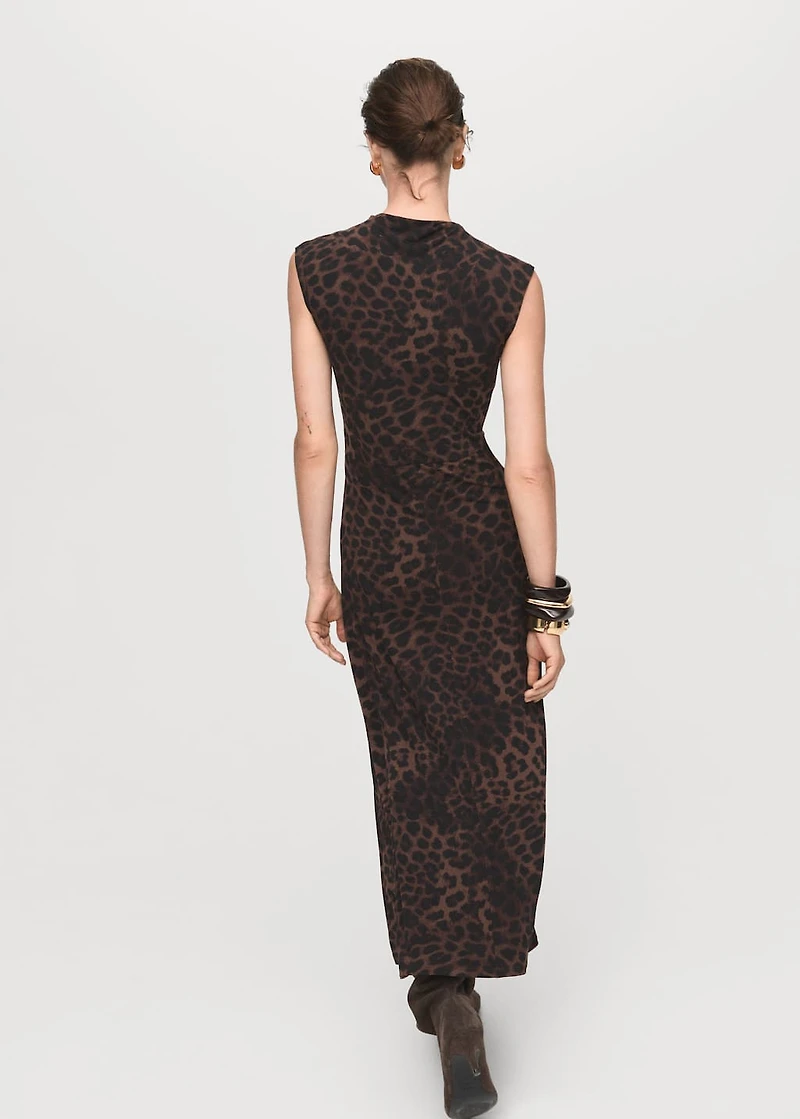 Leopard-print fitted dress