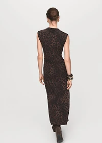 Leopard-print fitted dress