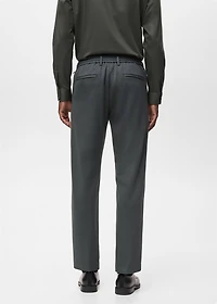Stretch fabric slim-fit pants with drawstring