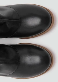 Leather ankle boots with embroidered details