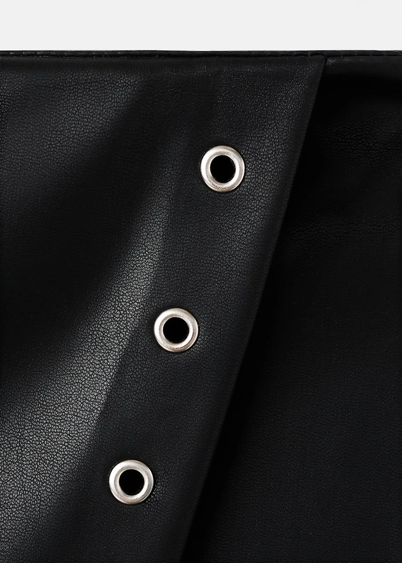 Leather-effect skirt with studs