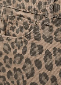 Leopard-print straight jeans