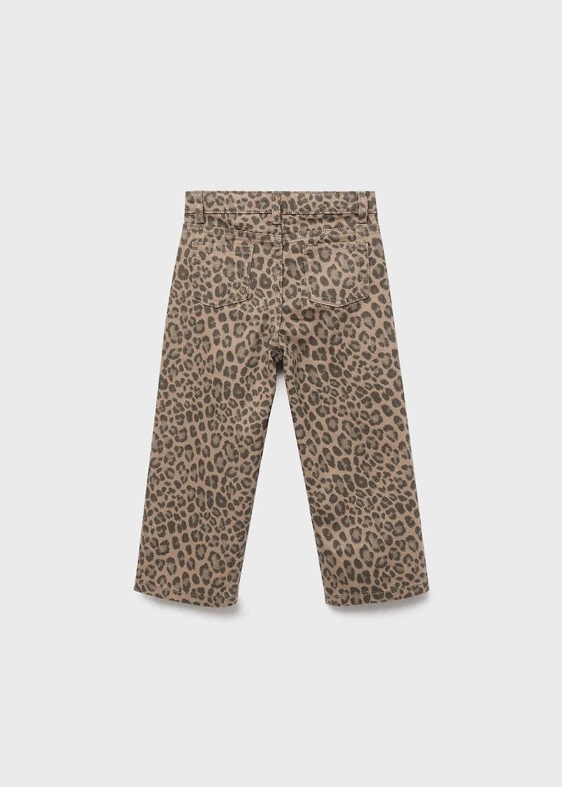 Leopard-print straight jeans
