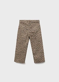 Leopard-print straight jeans