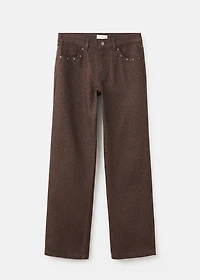 Leopard-print wide leg jeans